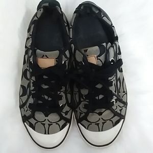 COACH BARRETT SIGNATURE SNEAKERS 9B LEATHER COTTON